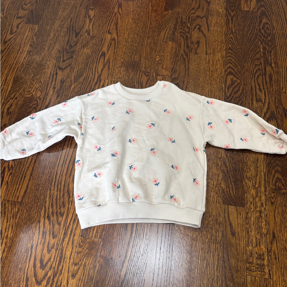 Zara toddler floral embroidered sweatshirt